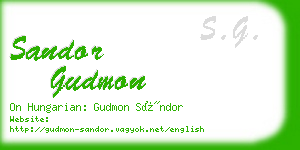 sandor gudmon business card